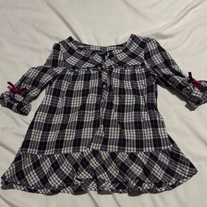 Chaps Black and White Plaid Button-Up Shirt